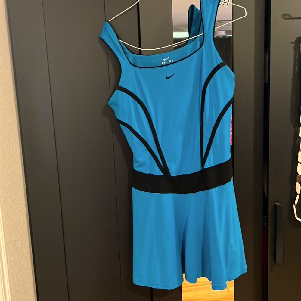 Nike Serena Tennis Dress. Teal and Black